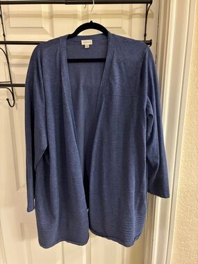Avenue Indigo Open-Front Long Cardigan
